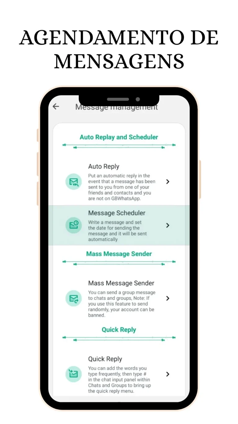 Agendamento de Mensagens whatsapp gb pro